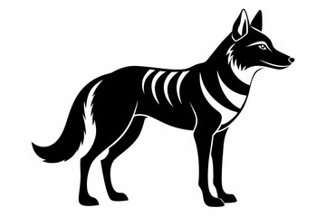 dingo silhouette line art vector illustration