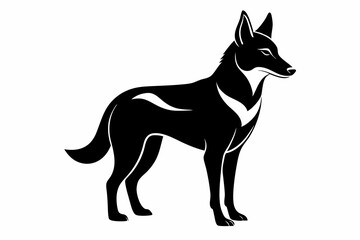 dingo silhouette line art vector illustration