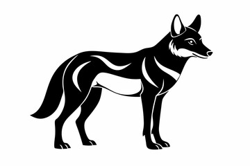 Fototapeta premium dingo silhouette line art vector illustration