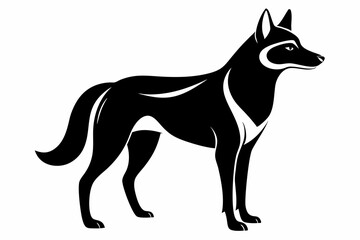dingo silhouette line art vector illustration