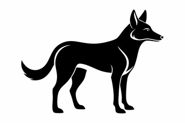 dingo silhouette line art vector illustration
