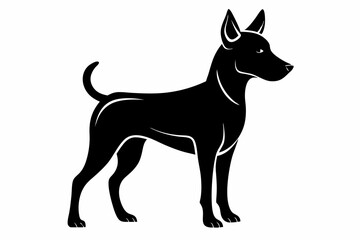 dog silhouette line art vector illustration
