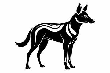 dingo silhouette line art vector illustration