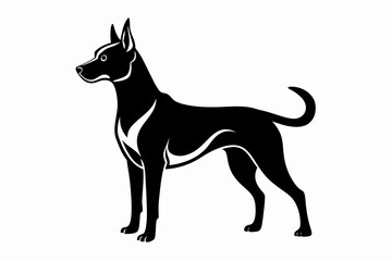 dog silhouette line art vector illustration