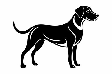 Obraz premium dog silhouette line art vector illustration