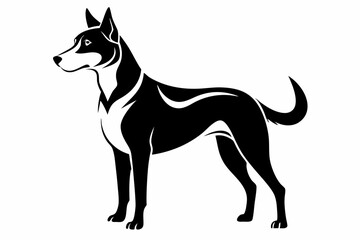 dog silhouette line art vector illustration