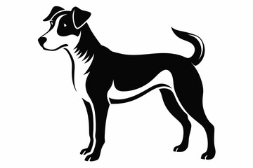 dog silhouette line art vector illustration