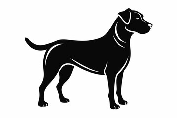 dog silhouette line art vector illustration