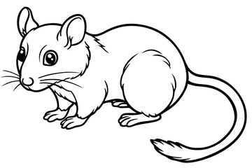 Fototapeta premium dormouse silhouette line art vector illustration
