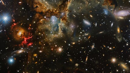 Deep space cosmic background filled stars glowing nebula clouds celestial bodies ideal astronomy themed websites digital space tech platforms sci fi visual campaigns aiming stunning futuristic look