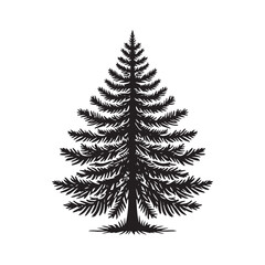 Obraz premium Fir Tree Vector Silhouette, Elegant Evergreen Tree Outline, Nature-Inspired Clipart for Wall Art, Logos, Stickers, Apparel, Digital Prints, Crafts, Posters, and Home Decor.