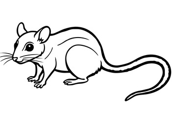 Fototapeta premium dormouse silhouette line art vector illustration