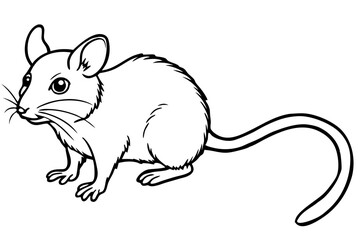 dormouse silhouette line art vector illustration