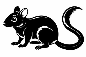 dormouse silhouette line art vector illustration