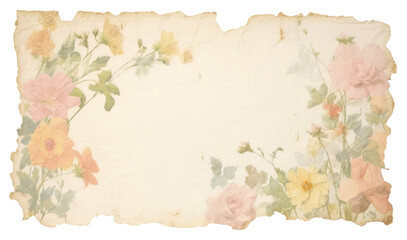 PNG Garden floral pastel ripped paper backgrounds painting pattern.