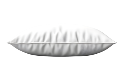 Fluffy White Pillow on Black Background Comfortable and Soft Cushion for Home Decor Relaxatio