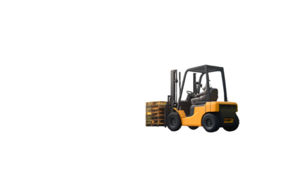 Forklift in Action Lifting Pallets for Industrial and Warehouse Operations