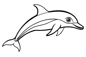 dusky dolphin silhouette line art vector illustration