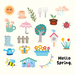 spring season elements clipart