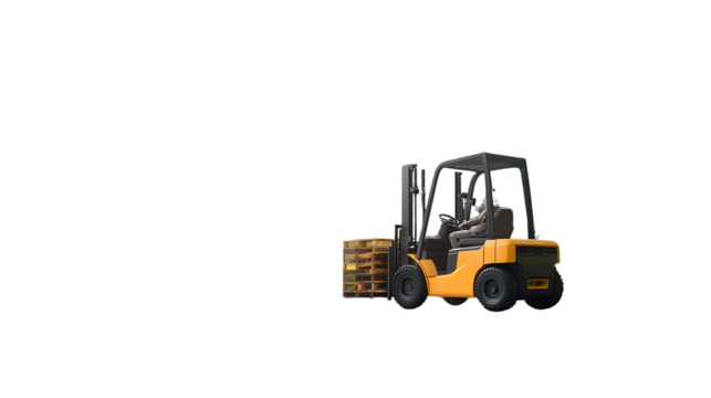 Forklift in Action Lifting Pallets for Industrial and Warehouse Operations