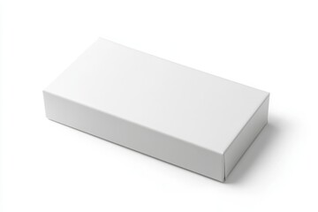 White Rectangular Box on White Background Product Packaging Mockup