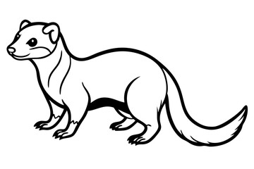 ferret silhouette line art vector illustration