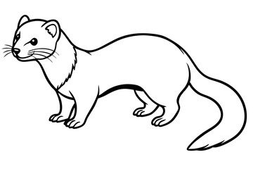 ferret silhouette line art vector illustration