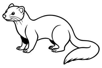 ferret silhouette line art vector illustration