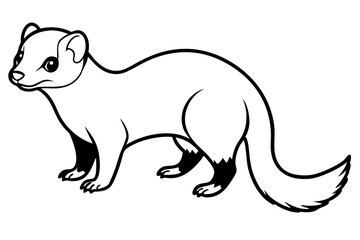 ferret silhouette line art vector illustration