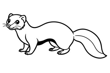 ferret silhouette line art vector illustration