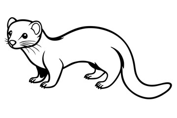 ferret silhouette line art vector illustration