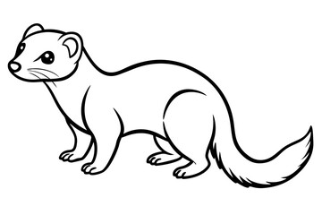 ferret silhouette line art vector illustration