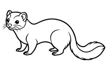 ferret silhouette line art vector illustration