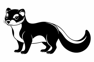 ferret silhouette line art vector illustration