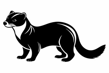 ferret silhouette line art vector illustration