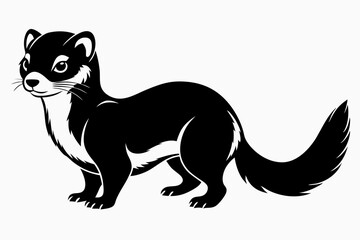 ferret silhouette line art vector illustration