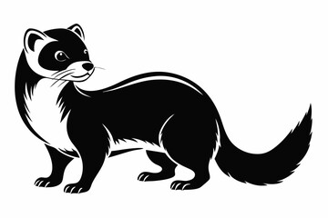ferret silhouette line art vector illustration
