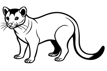 fossa silhouette line art vector illustration