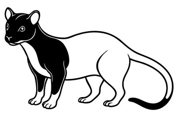 fossa silhouette line art vector illustration