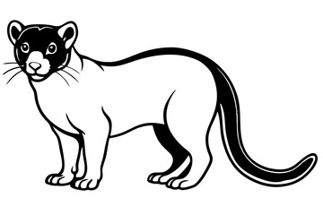 fossa silhouette line art vector illustration