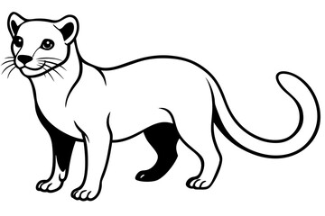fossa silhouette line art vector illustration