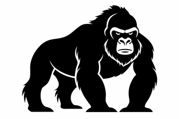 gorilla silhouette line art vector illustration