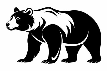 grizzly bear silhouette line art vector illustration