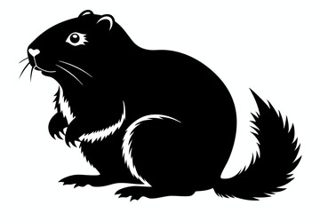 groundhog silhouette line art vector illustration