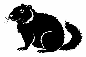 groundhog silhouette line art vector illustration
