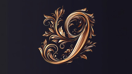 Elegant uppercase cursive a letter design for applications in creative and artistic typography. Enchanted Script. Illustration