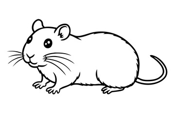 hamster silhouette line art vector illustration