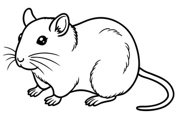hamster silhouette line art vector illustration
