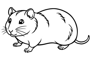 hamster silhouette line art vector illustration