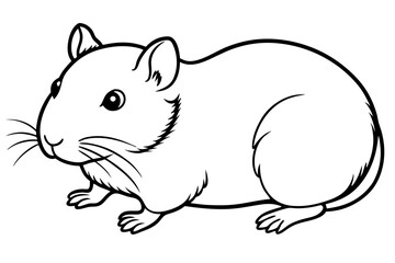 hamster silhouette line art vector illustration